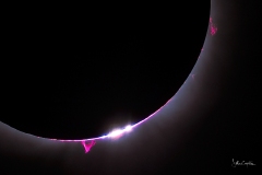 Prominences and Baileys Beads at C3, Total Solar Eclipse, April 2024